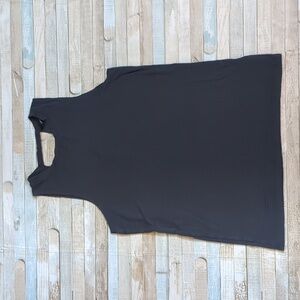 New Look high neck cutout back tank, raw arm hem